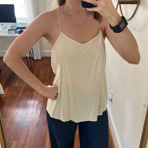 100% Silk Cream Colored Racerback Tank 6